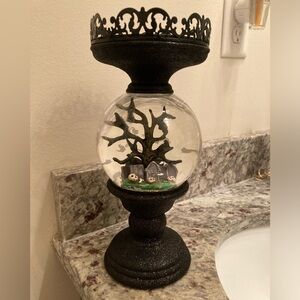 Lighted Halloween Globe candle holder
